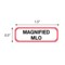 Nevs Position Labels - Magnified MLO 1/2" x 1-1/2" White w/Red & Black XP-354 - alternate 2